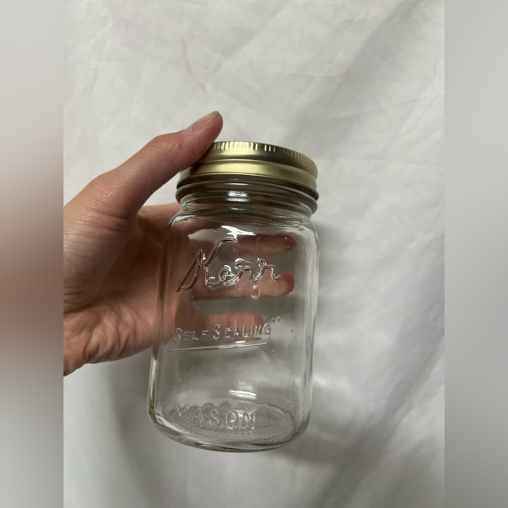 vintage 1940s Kerr self sealing mason jar for canning trade mark reg set of 2